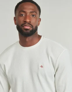 Calvin Klein Jeans LS WAFFLE BADGE CREWNK TEE-Homme T-Shirts & Polos