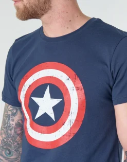 Yurban MARVEL CAPTAIN AMERICA LOGO-Homme T-Shirts & Polos