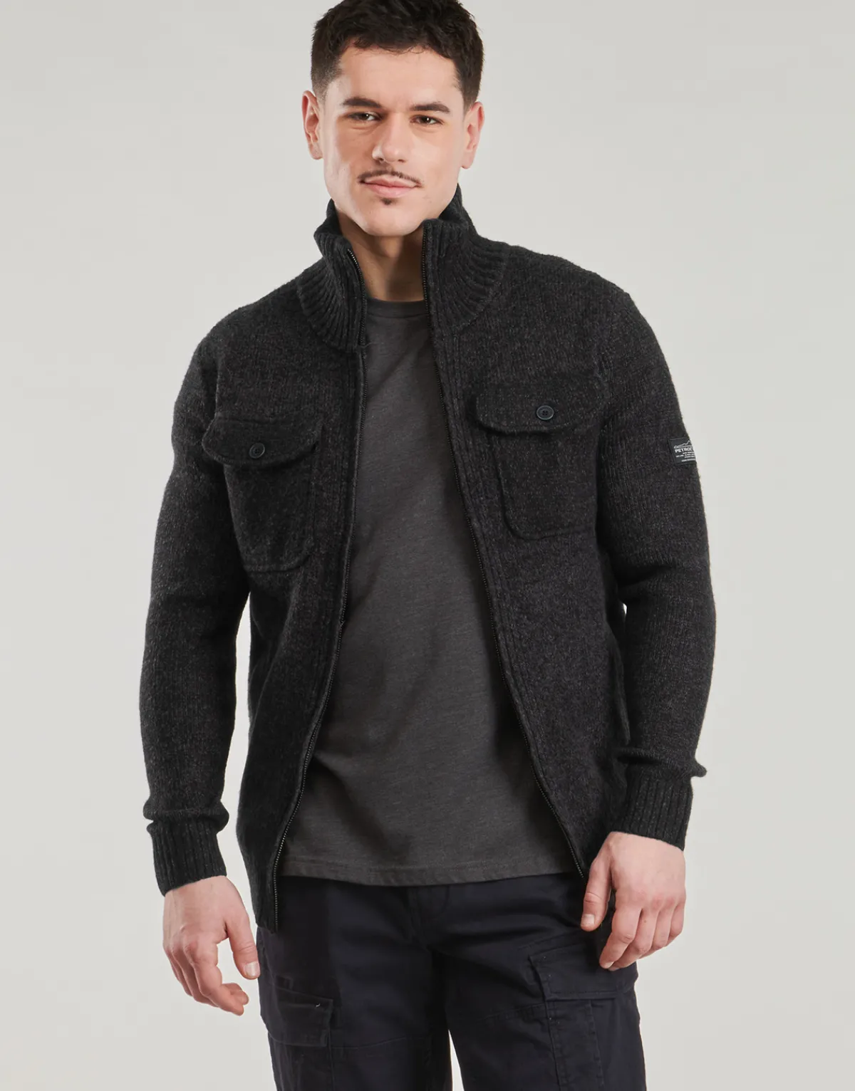 Petrol Industries MEN KNITWEAR COLLAR CARDIGAN-Homme Pulls & Gilets