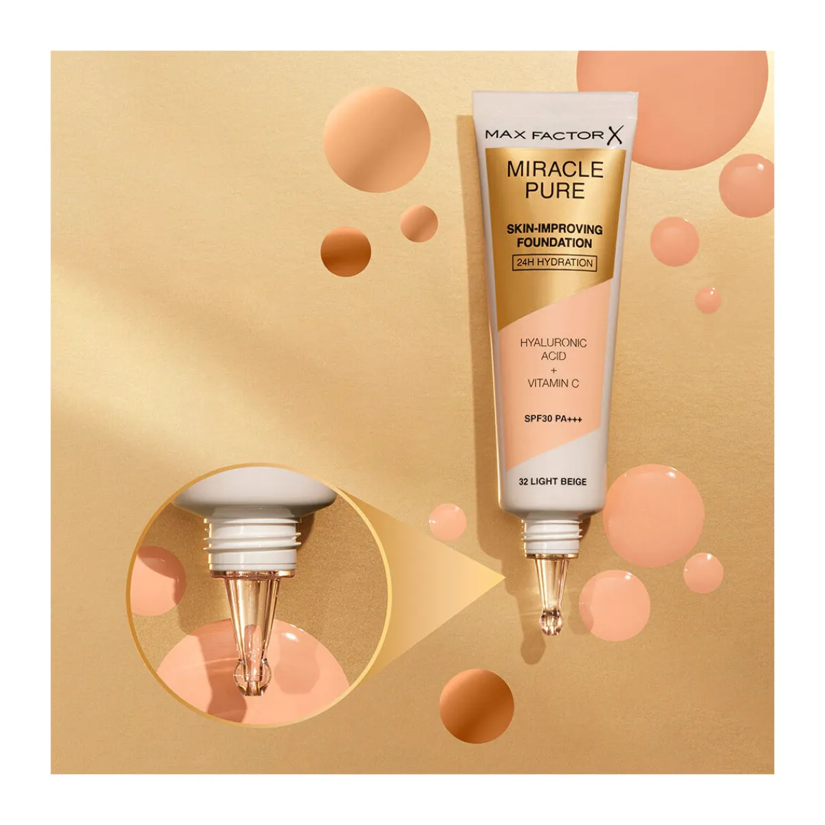 Max Factor Miracle Pure Fond De Teint Améliorant La Peau Hydratation 24h S-Homme Maquillage Teint