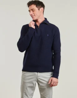 Polo Ralph Lauren PULL 1/2 ZIP EN LAINE MELANGE-Homme Pulls & Gilets