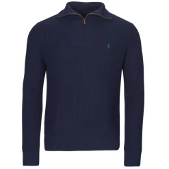 Polo Ralph Lauren PULL 1/2 ZIP EN LAINE MELANGE-Homme Pulls & Gilets
