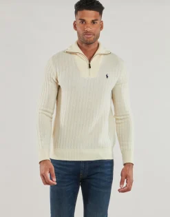 Polo Ralph Lauren PULL 1/2 ZIP EN LAINE MELANGE-Homme Pulls & Gilets