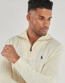 Polo Ralph Lauren PULL 1/2 ZIP EN LAINE MELANGE-Homme Pulls & Gilets