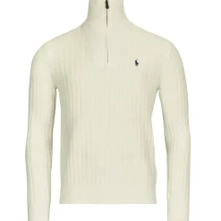 Polo Ralph Lauren PULL 1/2 ZIP EN LAINE MELANGE-Homme Pulls & Gilets