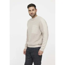 Lee Cooper Pull CORALO Argile Beige-Homme Pulls & Gilets