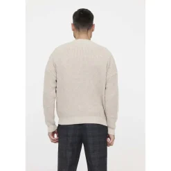 Lee Cooper Pull CORALO Argile Beige-Homme Pulls & Gilets