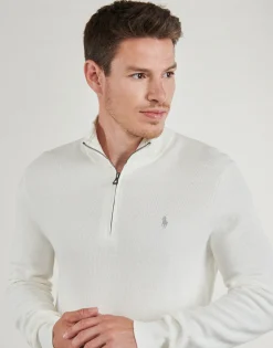 Polo Ralph Lauren PULL DEMI ZIP EN COTON TEXTURE-Homme Pulls & Gilets