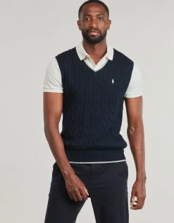 Polo Ralph Lauren PULL SANS MANCHE MAILLE TORSADEE-Homme Pulls & Gilets