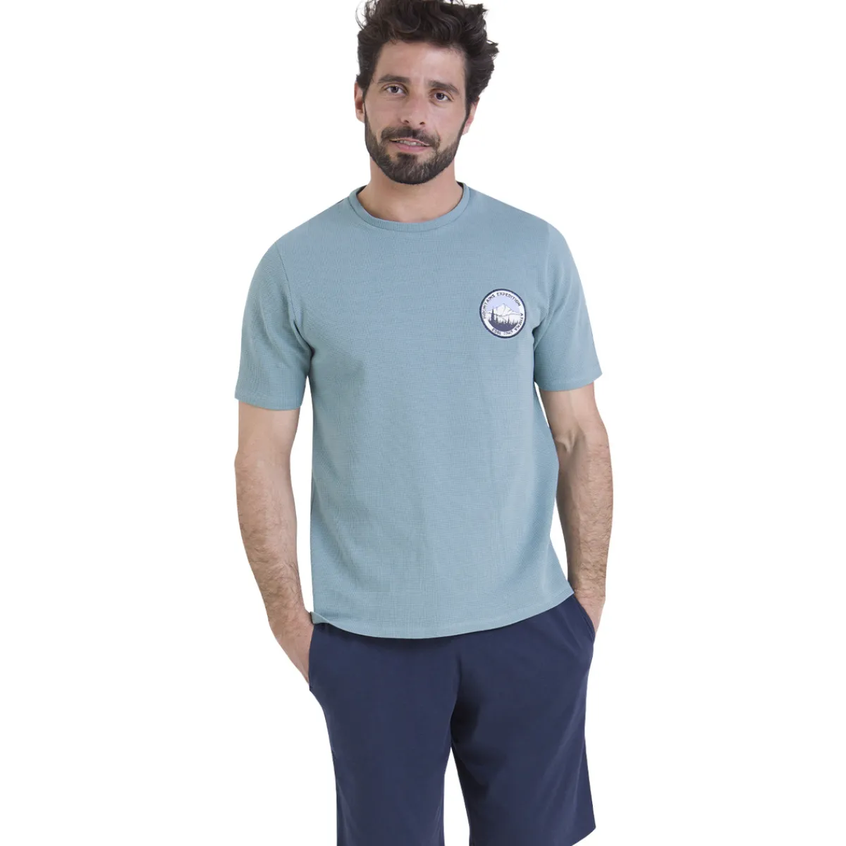 Athena Pyjama court col rond WAFFLE-Homme Pyjamas