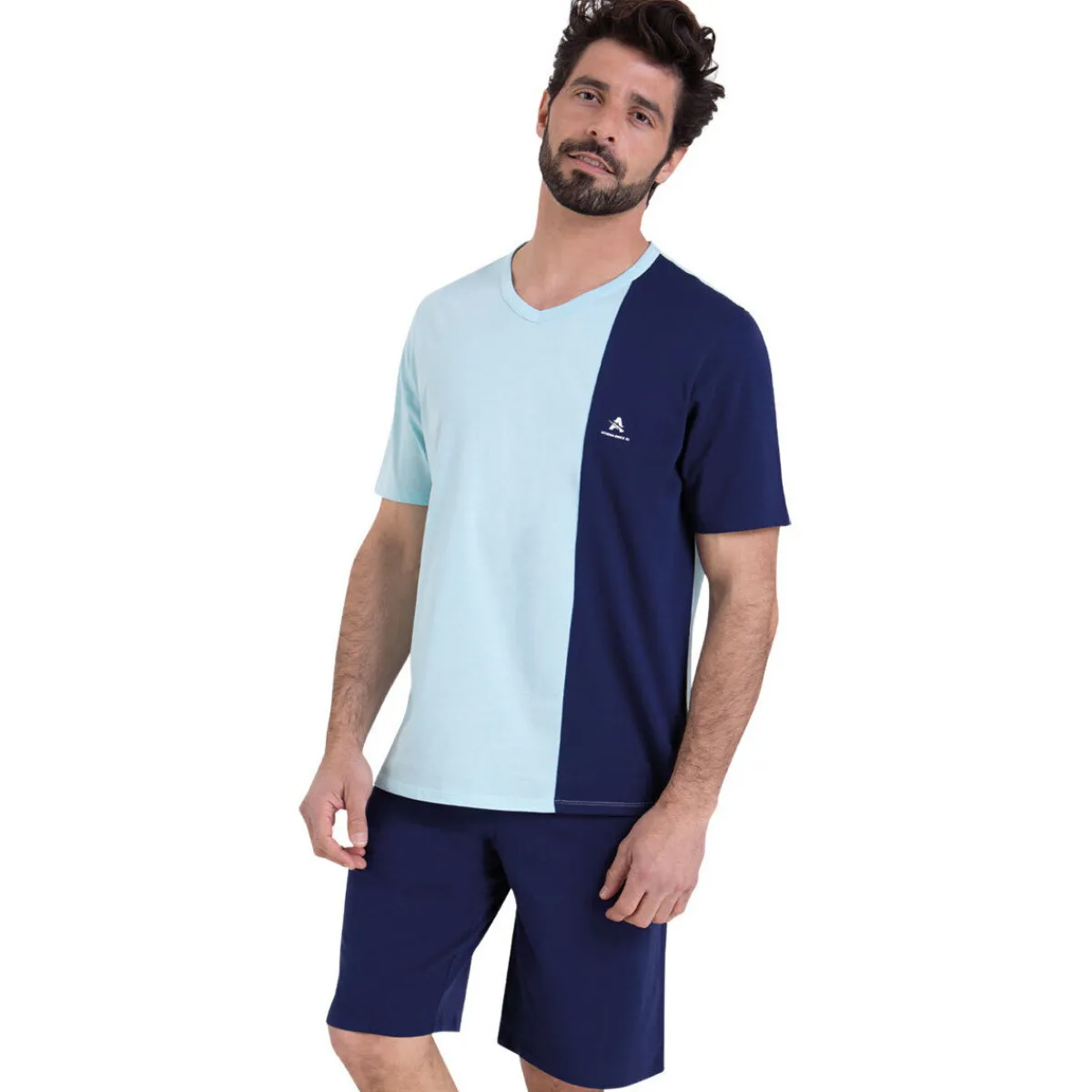 Athena Pyjama court col V ECOPACK-Homme Pyjamas