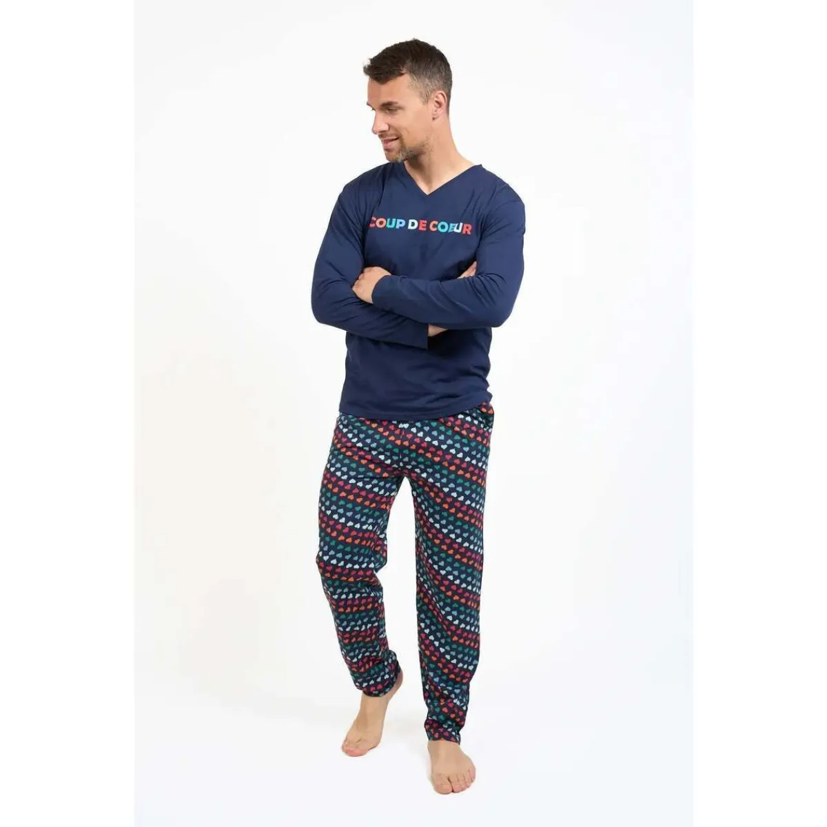 Coup De Coeur Pyjama long col V - COLOR-Homme Pyjamas