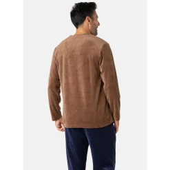 Eminence Pyjama long col V velours-Homme Pyjamas