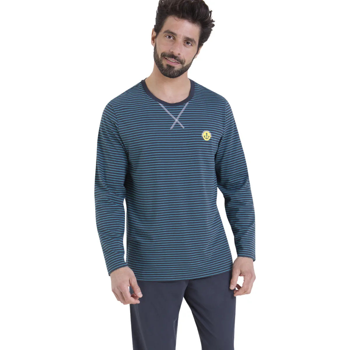 Athena Pyjama long rayures L'ESCALE-Homme Pyjamas