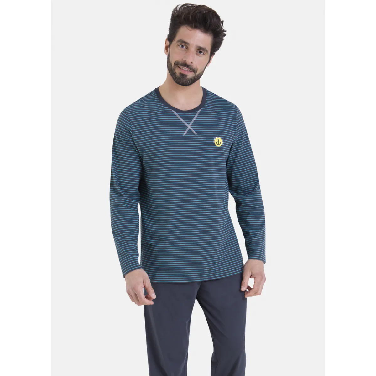 Athena Pyjama long rayures L'ESCALE-Homme Pyjamas