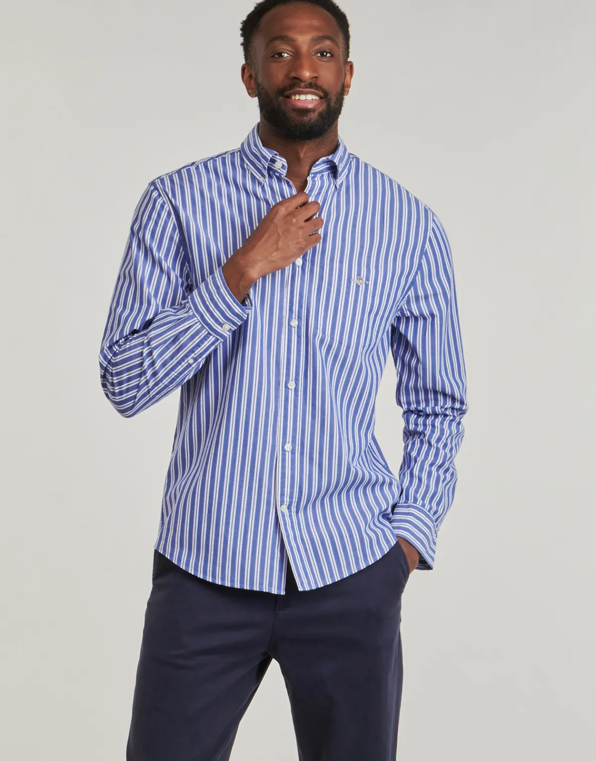 Gant REG CLASSIC POPLIN STRIPE SHIRT-Homme Chemises