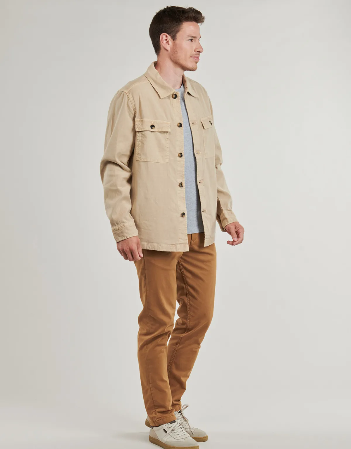 Gant REG COT/LINEN OVERSHIRT-Homme Chemises