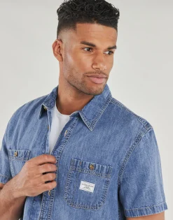 Guess REGULAR SS DENIM SHIRT-Homme Chemises