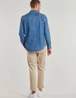 Tommy Jeans RGLR FIT SHIRT MID BLUE-Homme Chemises