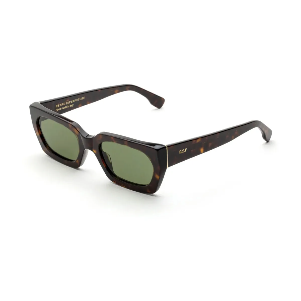Retrosuperfuture 9RZ Teddy Lunettes de soleil, Havana/Vert, 54 mm-Homme Lunettes De Soleil