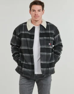 Tommy Jeans TJM CHECK SHERPA OVERSHIRT EXT-Homme Chemises