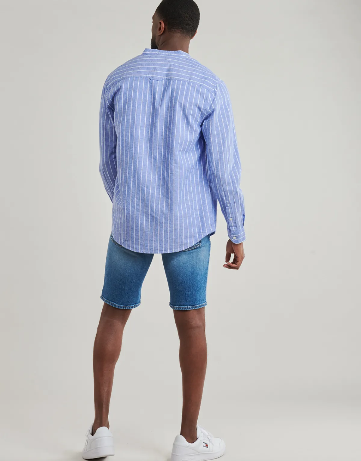 Tommy Jeans TJM LINEN MIX BND STP SHRT EXT-Homme Chemises