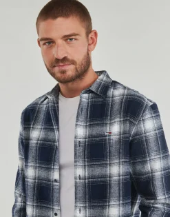 Tommy Jeans TJM REG CHECK FLANNEL SHIRT EXT-Homme Chemises