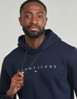Tommy Jeans TJM REG LINEAR LOGO HOODIE EXT-Homme Sweats & Polaires|Sweats & Polaires