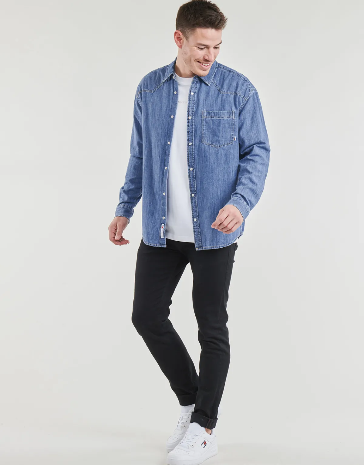 Tommy Jeans TJM RLX WESTERN DENIM SHIRT-Homme Chemises