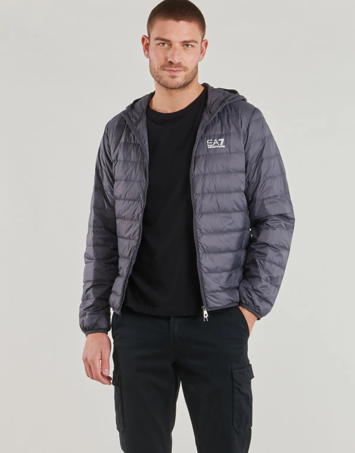 Emporio Armani EA7 TRAIN CORE ID DOWN LIGHT JACKET HOODIE CC 8NPB24-Homme Manteaux