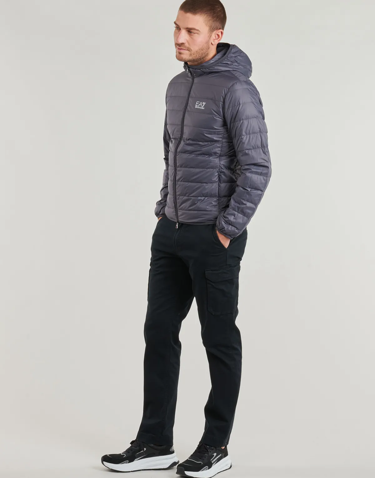 Emporio Armani EA7 TRAIN CORE ID DOWN LIGHT JACKET HOODIE CC 8NPB24-Homme Manteaux