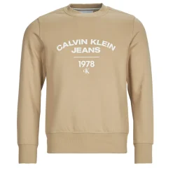 Calvin Klein Jeans VARSITY CURVE CREW NECK-Homme Sweats & Polaires