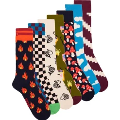 Happy socks WILD WEEK SOCKS X7-Homme Randonnée|Football