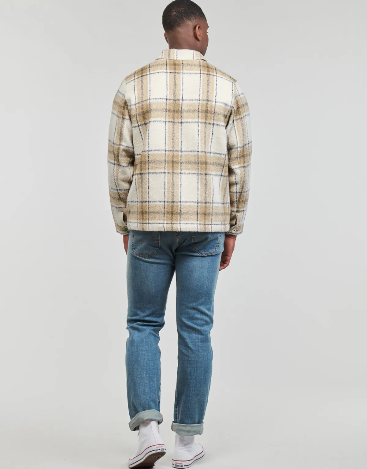 Scotch & Soda Wool-Blend Zip-Thru Check Overshirt-Homme Vestes