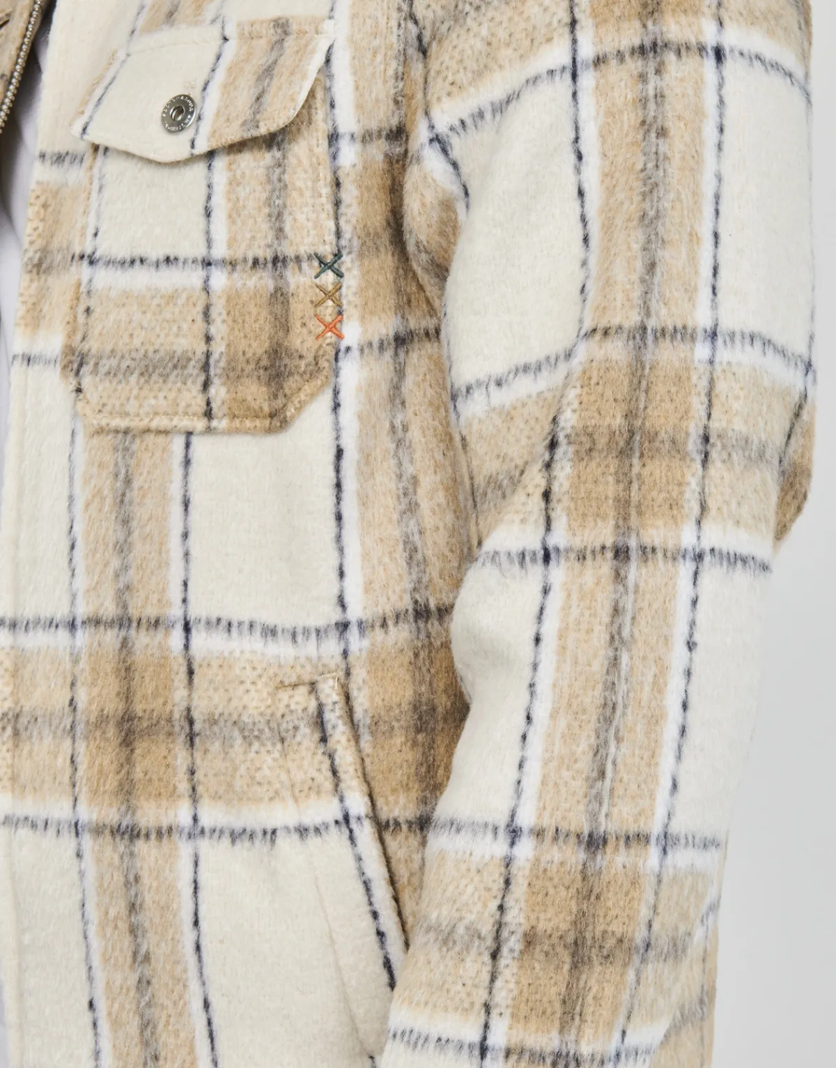 Scotch & Soda Wool-Blend Zip-Thru Check Overshirt-Homme Vestes